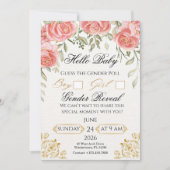 Elegant Floral Gold Gender Reveal Poll 招待状 (正面)