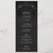 Elegant floral Gothic Halloween Wedding Menu メニュー (正面)