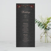 Elegant floral Gothic Halloween Wedding Program メニュー (スタンド正面)