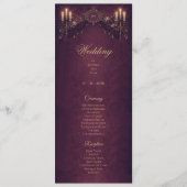 Elegant floral Gothic Halloween Wedding Program メニュー (正面)