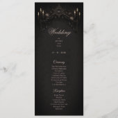 Elegant floral Gothic Halloween Wedding Program メニュー (正面)