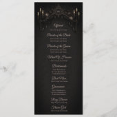Elegant floral Gothic Halloween Wedding Program メニュー (裏面)