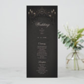 Elegant floral Gothic Halloween Wedding Program メニュー (スタンド正面)