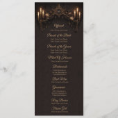 Elegant floral Gothic Halloween Wedding Program メニュー (裏面)
