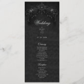 Elegant floral Gothic Halloween Wedding Program メニュー (正面)