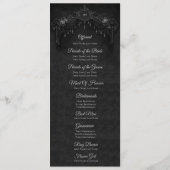 Elegant floral Gothic Halloween Wedding Program メニュー (裏面)