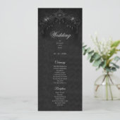 Elegant floral Gothic Halloween Wedding Program メニュー (スタンド正面)