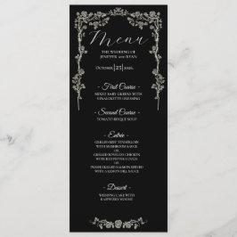 Elegant floral Gothic Wedding Menu メニュー