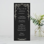 Elegant floral Gothic Wedding Menu メニュー (スタンド正面)