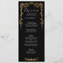 Elegant floral Gothic Wedding Menu メニュー