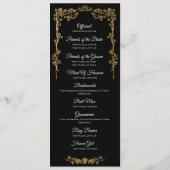 Elegant floral Gothic Wedding Program メニュー (裏面)