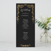 Elegant floral Gothic Wedding Program メニュー (スタンド正面)