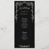 Elegant floral Gothic Wedding Program メニュー (正面)