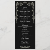 Elegant floral Gothic Wedding Program メニュー (裏面)