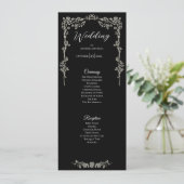 Elegant floral Gothic Wedding Program メニュー (スタンド正面)