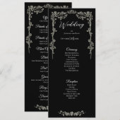 Elegant floral Gothic Wedding Program メニュー (正面/裏面)