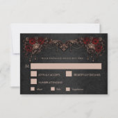 Elegant floral gothic Wedding RSVP Card (正面)
