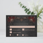 Elegant floral gothic Wedding RSVP Card (スタンド正面)