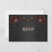Elegant floral gothic Wedding RSVP Card (裏面)