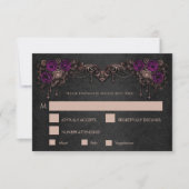 Elegant floral gothic Wedding RSVP Card (正面)