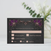 Elegant floral gothic Wedding RSVP Card (スタンド正面)
