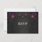 Elegant floral gothic Wedding RSVP Card (裏面)