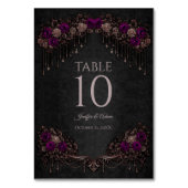 Elegant floral Gothic Wedding Table number テーブルナンバー (裏面)