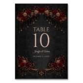 Elegant floral Gothic Wedding Table number テーブルナンバー (裏面)