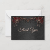 Elegant floral Gothic wedding Thank You ノートカード (正面)