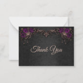 Elegant floral Gothic wedding Thank You ノートカード (正面)