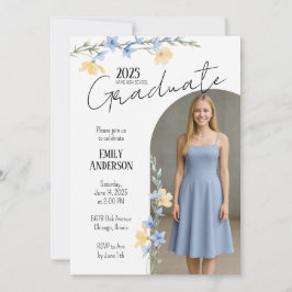 Elegant Floral Graduation  招待状