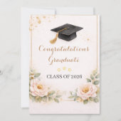 Elegant Floral Graduation Card 2026 カード (正面)