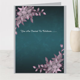 Elegant Floral Graduation Folded Invitation   カード