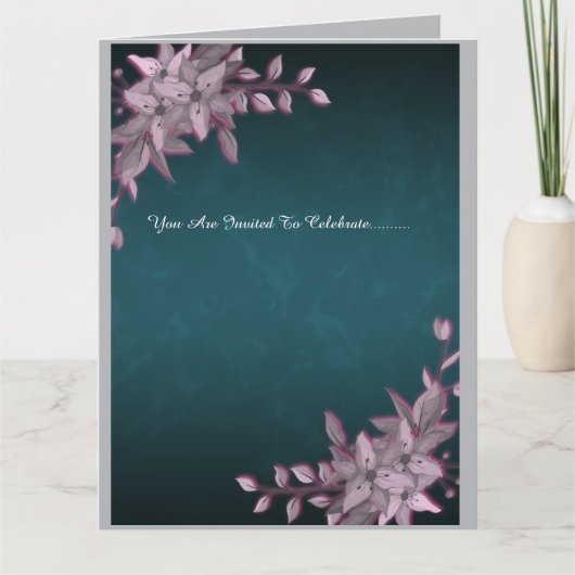Elegant Floral Graduation Folded Invitation   カード (正面)
