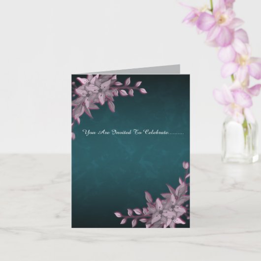 Elegant Floral Graduation Folded Invitation カード (蘭)