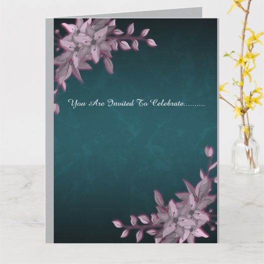 Elegant Floral Graduation Folded Invitation カード (黄色い花)