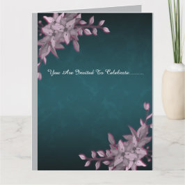 Elegant Floral Graduation Folded Invitation   カード