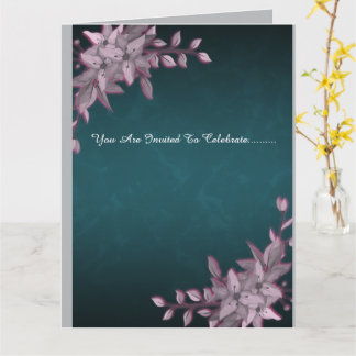 Elegant Floral Graduation Folded Invitation カード