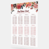 Elegant Floral & Gray Striped Wedding Guest Seatin アクリルサイン (傾斜)