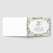 Elegant Floral Greenery 70th Birthday ゲストブック (全面)