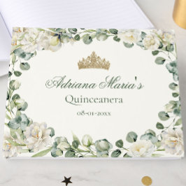 Elegant Floral Greenery Quinceanera ゲストブック
