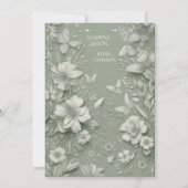 Elegant Floral Greenery Wedding Invitation Card   招待状 (裏面)