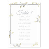 Elegant Floral Grey Wedding Seating Chart Card テーブルナンバー (正面)