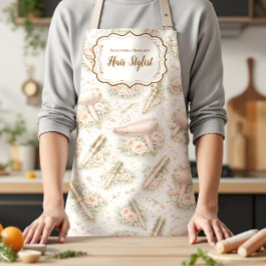 Elegant Floral Hair Stylist エプロン