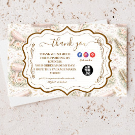 Elegant Floral Hair Stylist サンキューカード