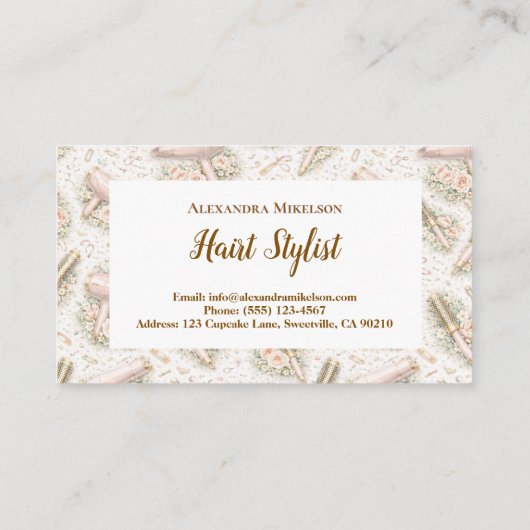 Elegant Floral Hair Stylist 名刺 (裏面)