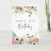 Elegant Floral Happy Birthday Card – Customizable  カード (正面)
