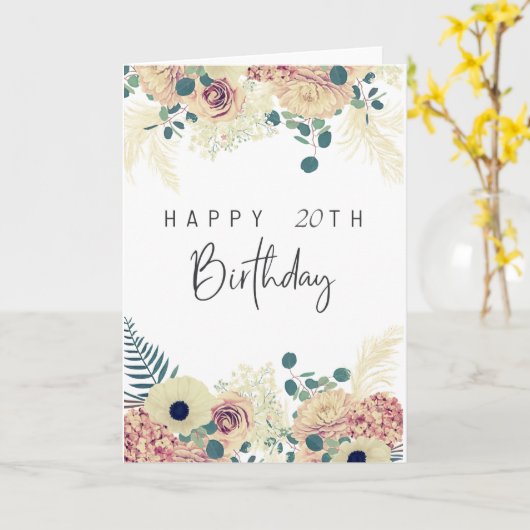 Elegant Floral Happy Birthday Card – Customizable  カード (黄色い花)