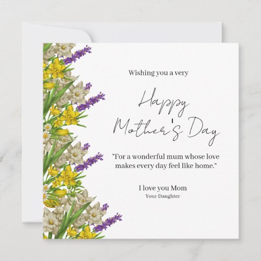 Elegant Floral Happy Mother’s Day Card  (正面)