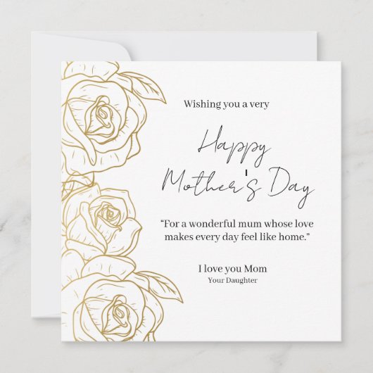 Elegant Floral Happy Mother’s Day Card  (正面)